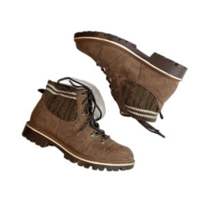 Torrid Womens Knit Hiker Bootie Ankle Size 10.5W Brown Small Heel Ankle Lace-up